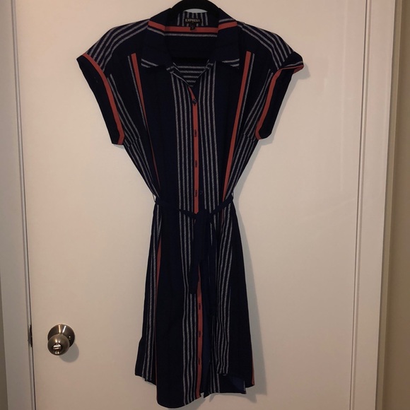 Express Striped button up dress - Picture 1 of 2